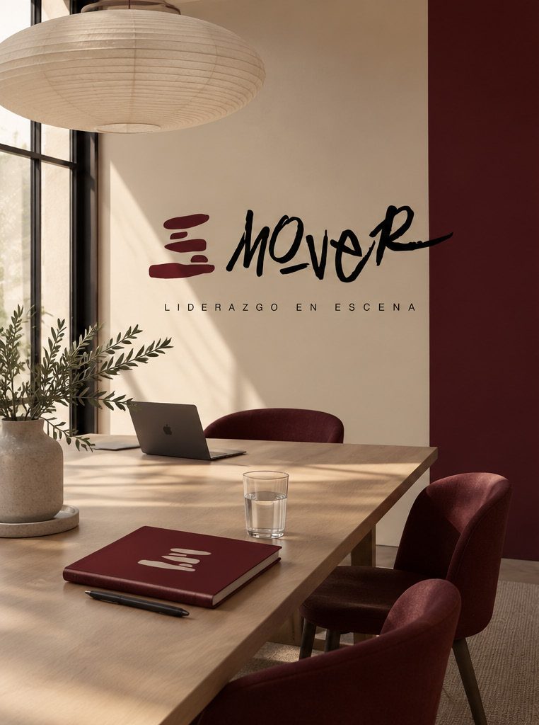 Sala de reuniones con la identidad de MO-VER